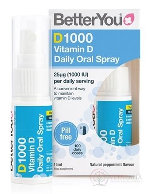 Better You Vitamin D 1000 orální sprej s příchutí máty 1x15 ml