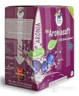 Bio Aronia džus (Aroniasaft) 100% přímo lisovaná šťáva, karton s výčepním ventilem 1x3 l