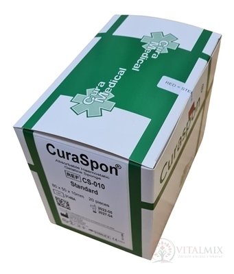 CuraSpon Standard CS-010 želatinové hemostatikum (80x50x10 mm) 1x20 ks