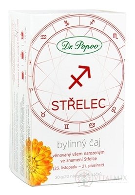 Dr. Popov Bylinný čaj STRELEC nálevové sáčky 20x1,5 g (30 g)