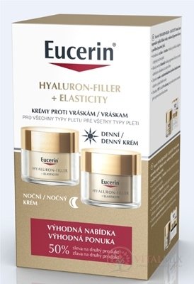 Eucerin HYALURON-FILLER+ELASTICITY DUO denní krém 50 ml + noční krém 50 ml (sleva na 2.produkt) 1x1 set