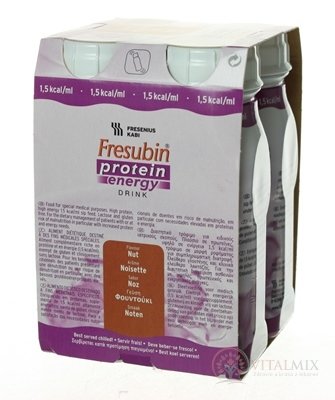 Fresubin Protein energy DRINK EasyBottle, příchuť oříšek, 4x200 ml (800 ml)