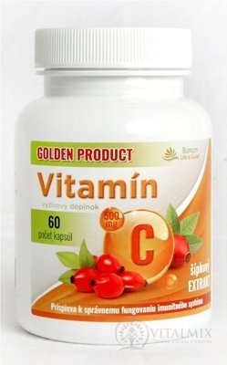 GOLDEN PRODUCT Vitamin C 500 mg + B3 + D3 + šipky cps 1x60 ks