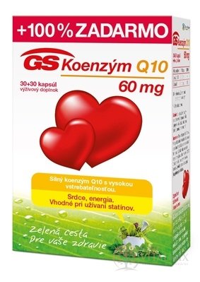 GS Koenzym Q10 60 mg NOVÝ cps (s vitamínem B1) 30+30 zdarma (60 ks)