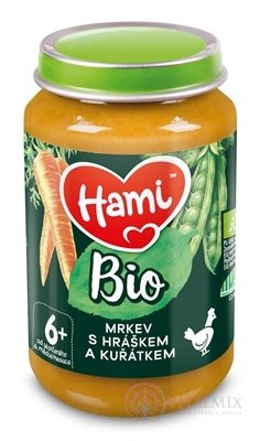 Hami příkrm BIO Mrkev s hráškem a kuřetem maso-zeleninový (od ukonč. 6. měsíce) 1x190 g