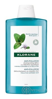 KLORANE SHAMPOOING DETOX Menthe detoxikační šampon s mátou vodní 1x400 ml