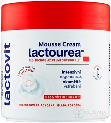 Lactovit Mousse cream Lactourea pěnový krém na obličej a tělo, velmi suchá pleť 1x400 ml