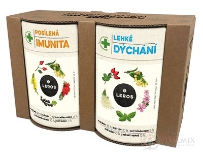 LEROS BYLINNÉ SMĚSY PRO POHODOVOU ZIMU sypaný čaj Posílená imunita 50 g + sypaný čaj Lehké dýchání 50 g (100 g), 1x1 set