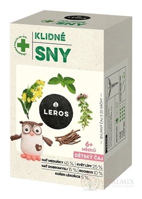 LEROS DĚTSKÝ ČAJ KLIDNÉ SNY nálevové sáčky (od 6+ měsíců) (inov. 2021) 20x1,5 g (30 g)