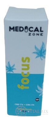 MEDICAL Zone FOCUS full spectrum ústní voda ve spreji s CBD+CBG 1x10 ml