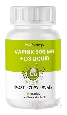 MOVit Vápník 600 mg + D3 liquid cps 1x90 ks