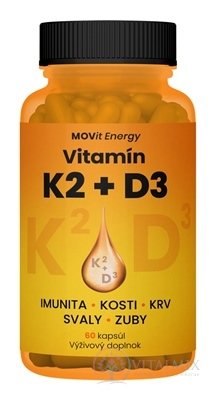 MOVit Vitamin K2 120 μg + D3 1000 IU (25 μg) cps 1x60 ks