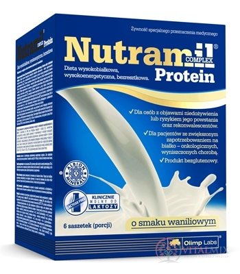 NUTRAMIL COMPLEX Protein Vanilka bílkovinná výživa, sáčky 6x72 g (432 g)