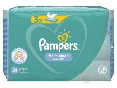 PAMPERS Baby Wipes Fresh Clean vlhčené ubrousky 3x52 ks (156 ks)