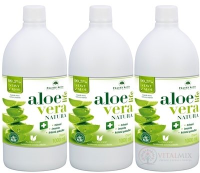 Pharma Activ AloeVeraLife NATURA AKCE šťáva z aloe 99,5% (2+1 zdarma) 3x1000 ml (3000 ml)