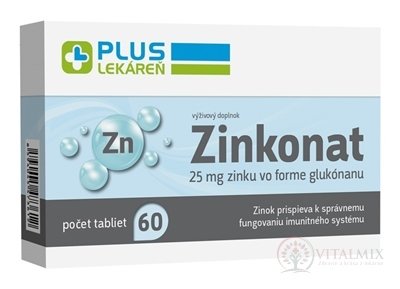 PLUS LÉKÁRNA Zinkonat tbl (zinek 25 mg) 1x60 ks