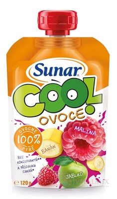 Sunar COOL ovoce Malina, Banán, Jablko (od ukonč. 12. měsíce) 1x120 g