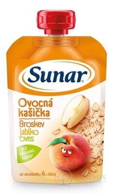 Sunar Ovocná kašička broskev, jablko, oves (od ukonč. 6. měsíce) 1x120 g