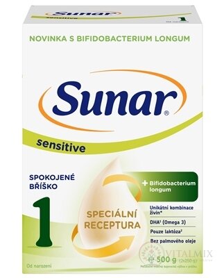 Sunar Sensitive 1 počáteční mléčná výživa (od narození) 1x500 g