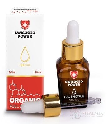 SwissCBD Power CBD OIL ORGANIC Full Spectrum 20% kapky, olej 1x20 ml