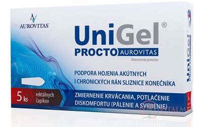 UNIGAL APOTEX Procto čípek rektální (na hojení ran a defektů konečníku) 1x5 ks