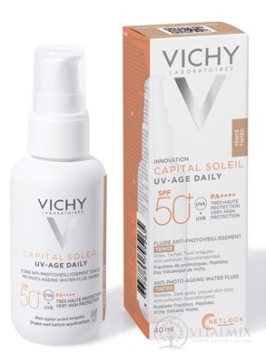 VICHY CAPITAL SOLEIL UV-AGE DAILY Tónovaný fluid tónovaný fluid proti fotostárnutí pleti s ochranným faktorem SPF50+ 1x40 ml