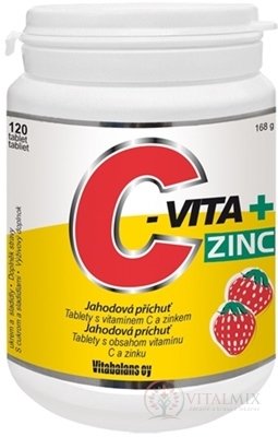 Vitabalans C-VITA + ZINC tbl (jahodová příchuť) 1x120 ks