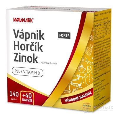 WALMARK Vápník Hořčík Zinek FORTE PROMO 2022 tbl 140+40 navíc (180 ks)