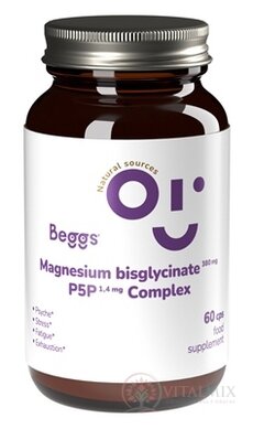 Beggs MAGNESIUM 380 mg + P5P COMPLEX 1,4 mg cps (hořčík s vitamínem B6) 1x60 ks