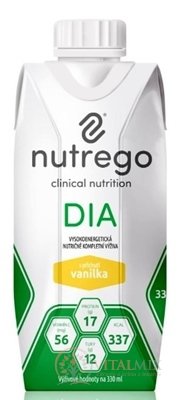Nutrego DIA s příchutí vanilka tekutá výživa 12x330 ml