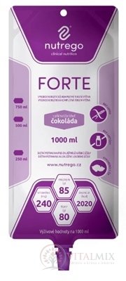 Nutrego FORTE s příchutí neutral tekutá výživa, sondová 6x1000 ml