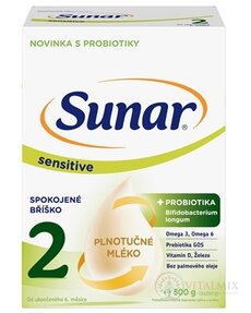 Sunar Sensitive 2 následná mléčná výživa (od ukonč. 6. měsíce) 1x500 g