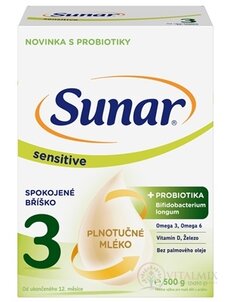Sunar Sensitive 3 mléčná výživa (od ukonč. 12. měsíce) 1x500 g