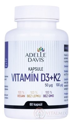 Adelle DAVIS VITAMIN D3 + K2 cps 1x60 ks