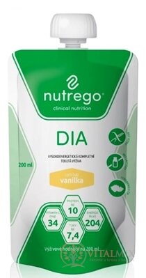 Nutrego DIA s příchutí vanilka tekutá výživa 12x200 ml