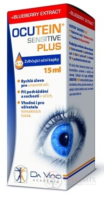 OCUTEIN SENSITIVE PLUS - DA VINCI zvlhčující oční kapky 1x15 ml