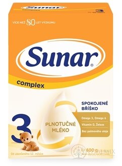 Sunar Complex 3 mléčná výživa (od ukonč. 12. měsíce) (inov.2020) 1x600 g